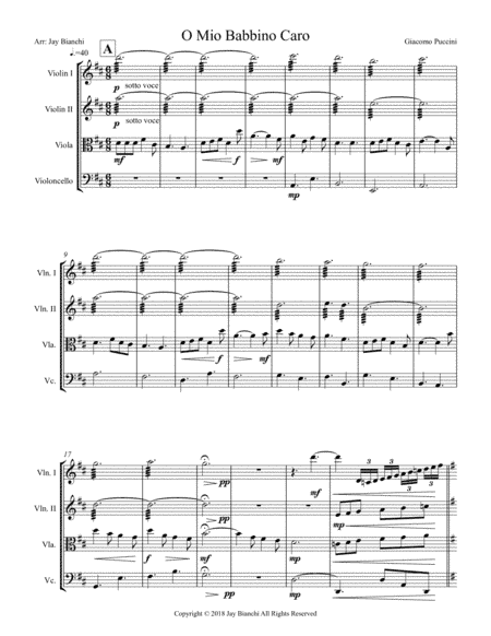 O Mio Babbino Caro (arr. Jay Bianchi)