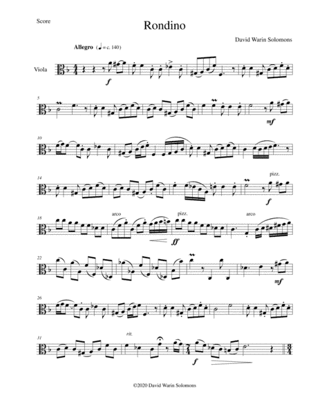 Rondino for solo viola