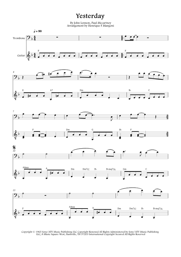 Yesterday (arr. Henrique F Mangoni)