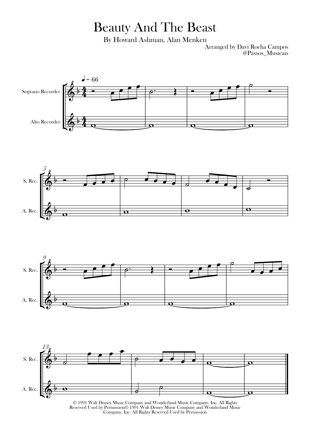 Beauty And The Beast (arr. Davi Rocha Campos)