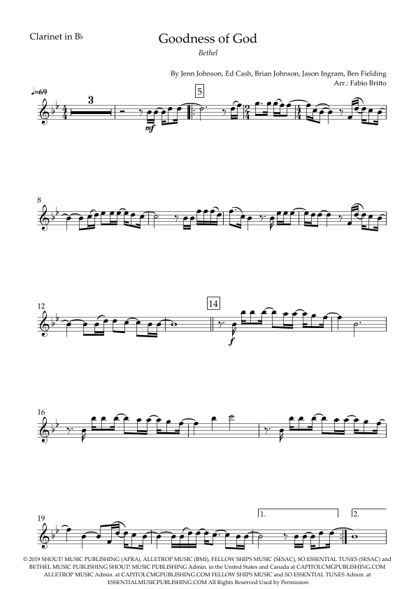 Goodness Of God (arr. Fabio Britto)