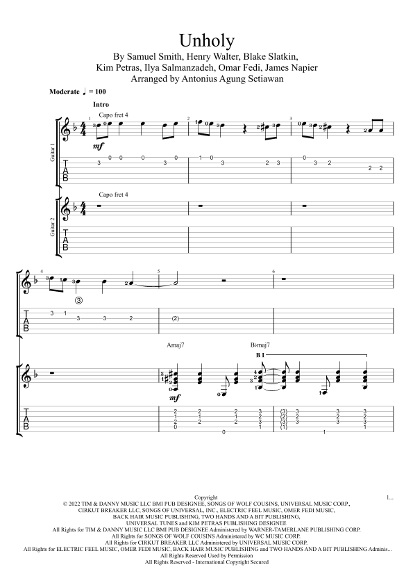 Unholy (arr. Antonius Agung Setiawan)