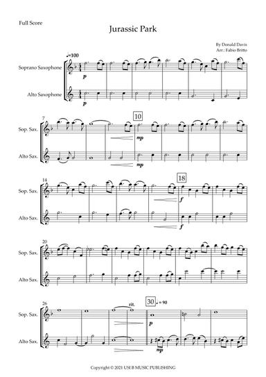 Jurassic Park Iii (arr. Fabio Britto)