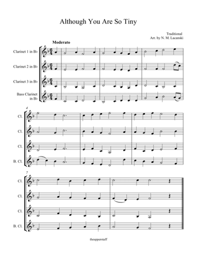 Although You Are So Tiny (arr. Nick Lacanski)
