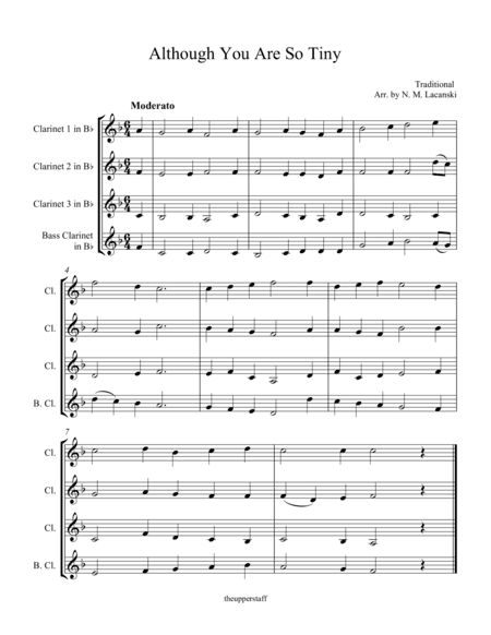 Although You Are So Tiny (arr. Nick Lacanski)