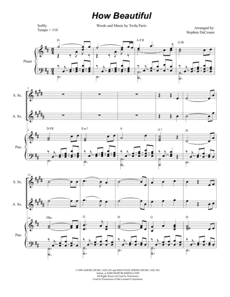 How Beautiful (arr. Stephen DeCesare)