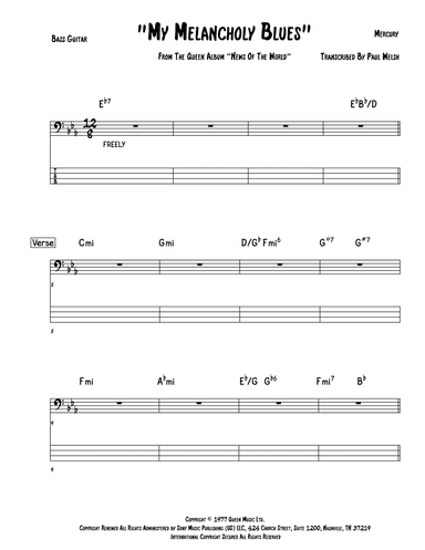 My Melancholy Blues (arr. P Welsh)