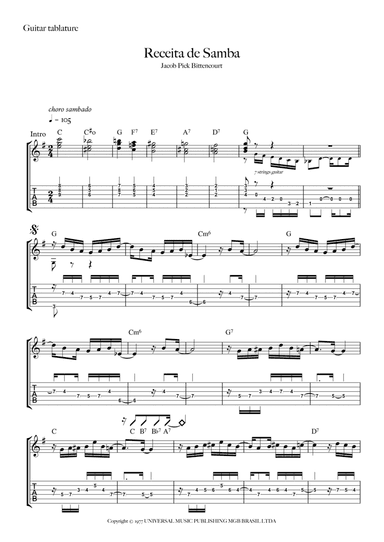 Receita De Samba (arr. Fabio Carrilho)