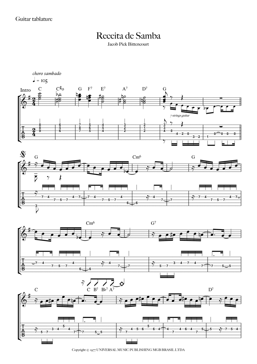 Receita De Samba (arr. Fabio Carrilho)