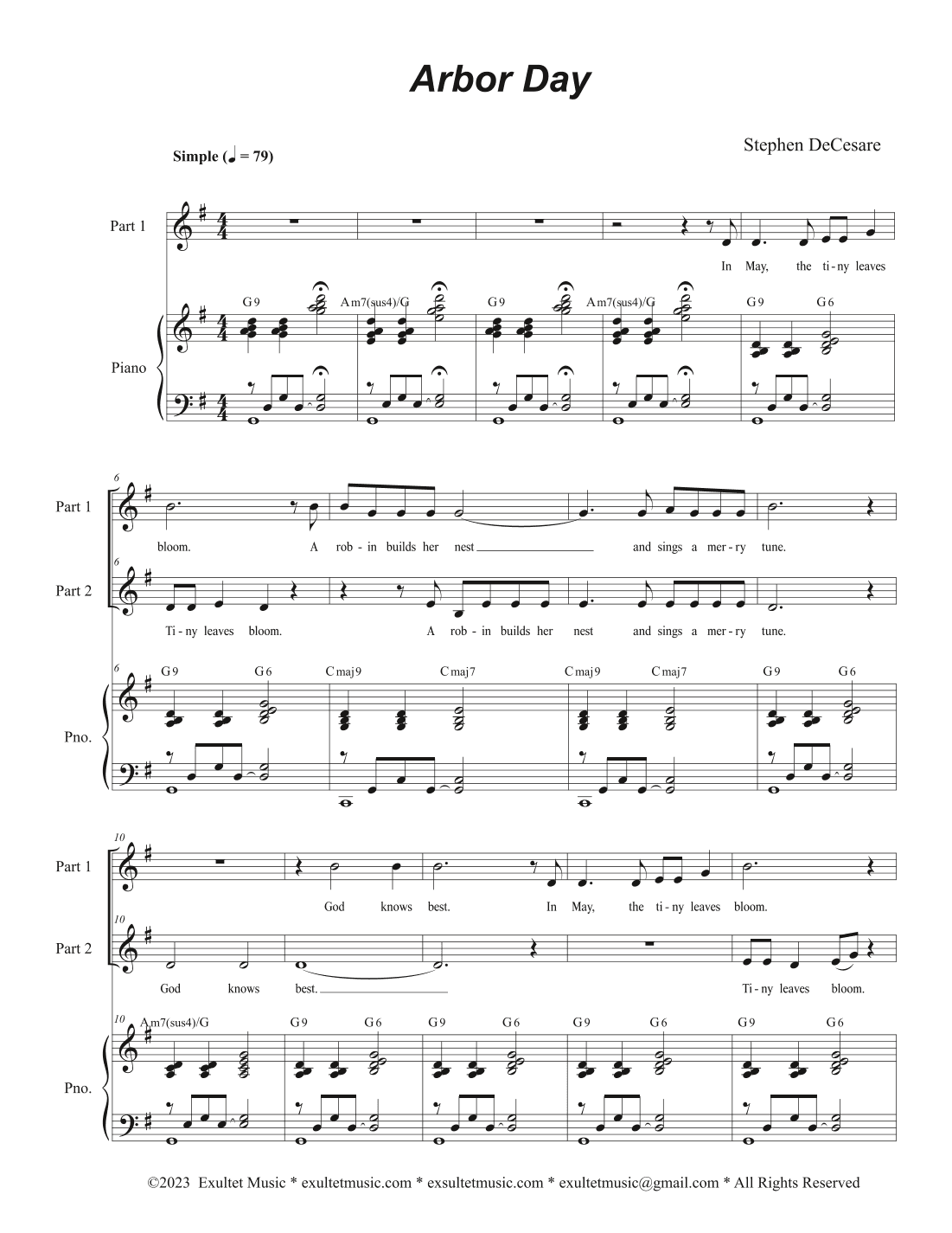 Arbor Day (2-part choir)