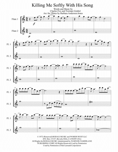 Killing Me Softly With His Song (arr. Barbara Anderson-Jones)
