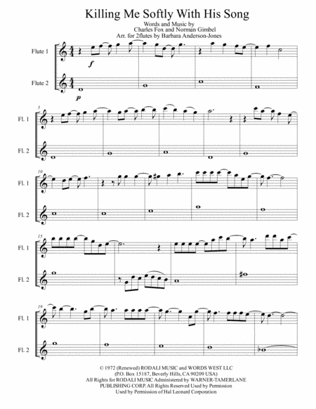 Killing Me Softly With His Song (arr. Barbara Anderson-Jones)