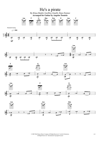 He's A Pirate (arr. angelos tsoutsis)