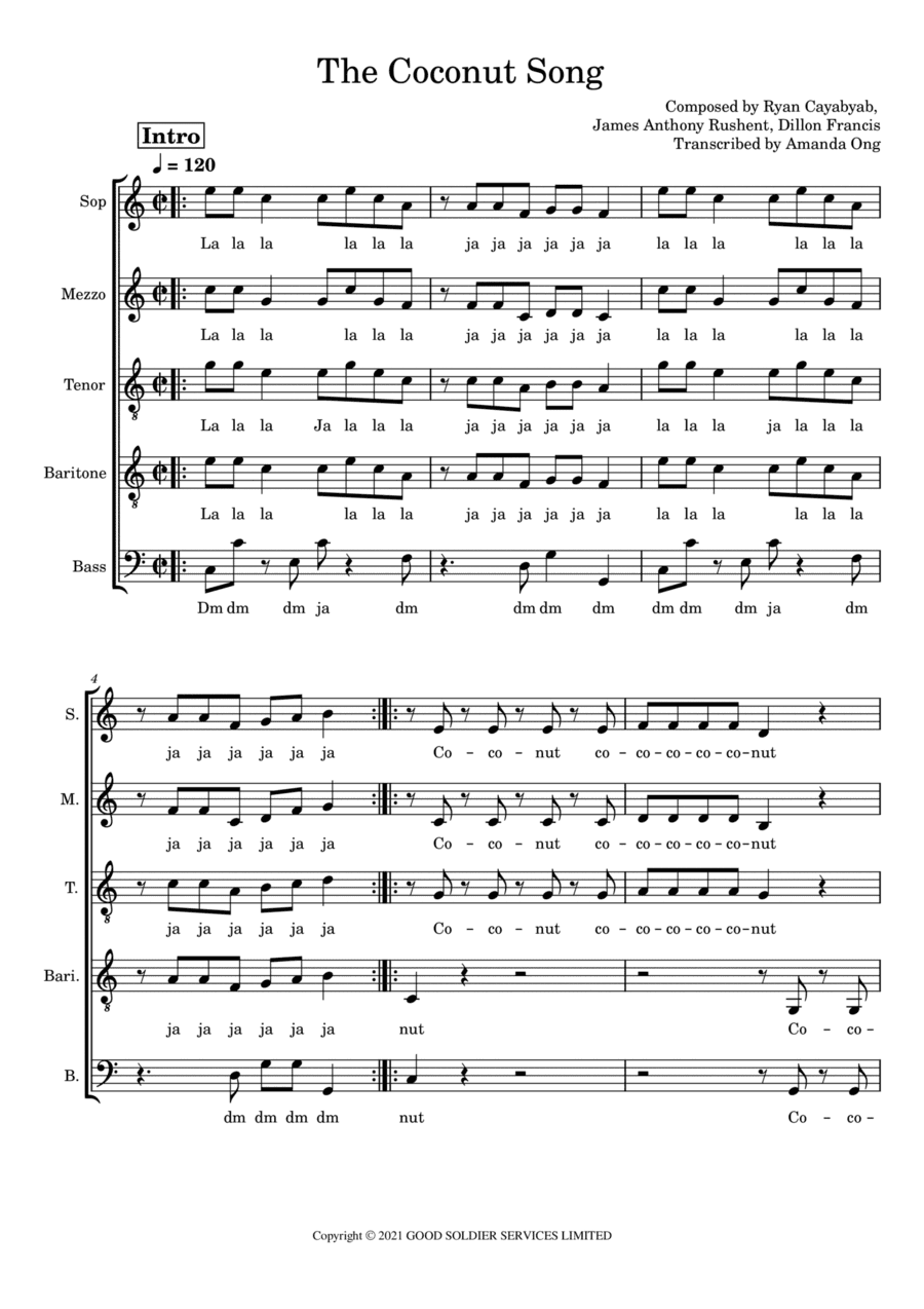 The Coconut Nut (the Coconut Song) (arr. Amanda Ong)