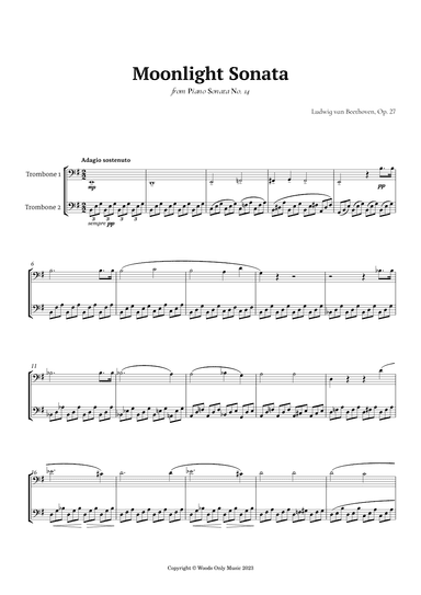 Moonlight Sonata by Beethoven for Trombone Duet (arr. Ander)