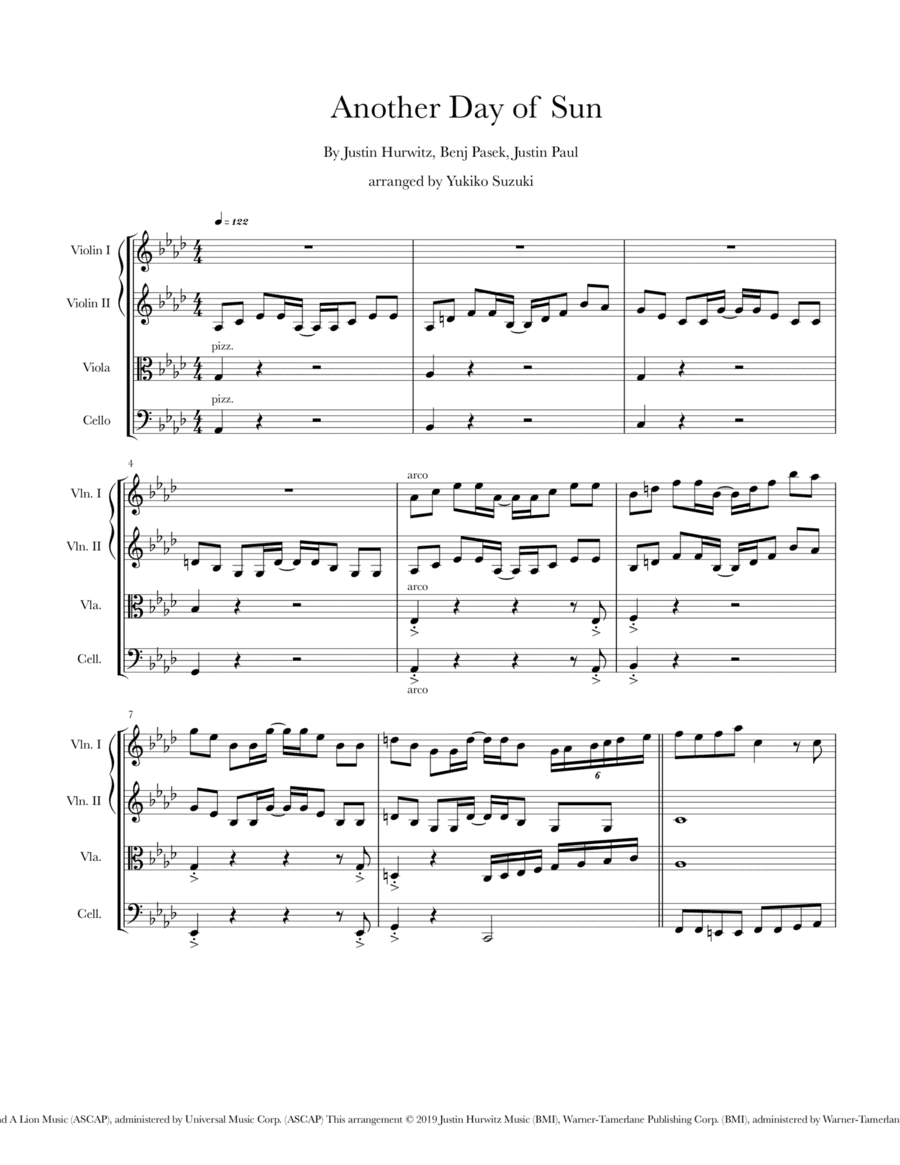 Another Day Of Sun (arr. Yukiko Suzuki)