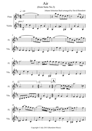 Air on a G String for Flute and Violin Duet (arr. David Burndrett)