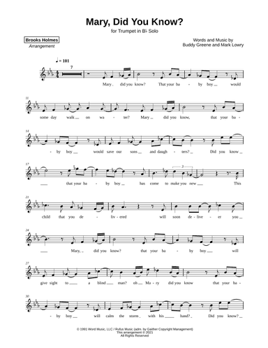 Mary, Did You Know? (arr. Brooks Holmes)