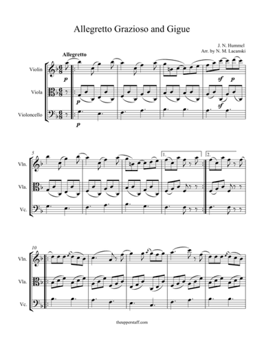 Allegretto Grazioso and Gigue (arr. Nick Lacanski)