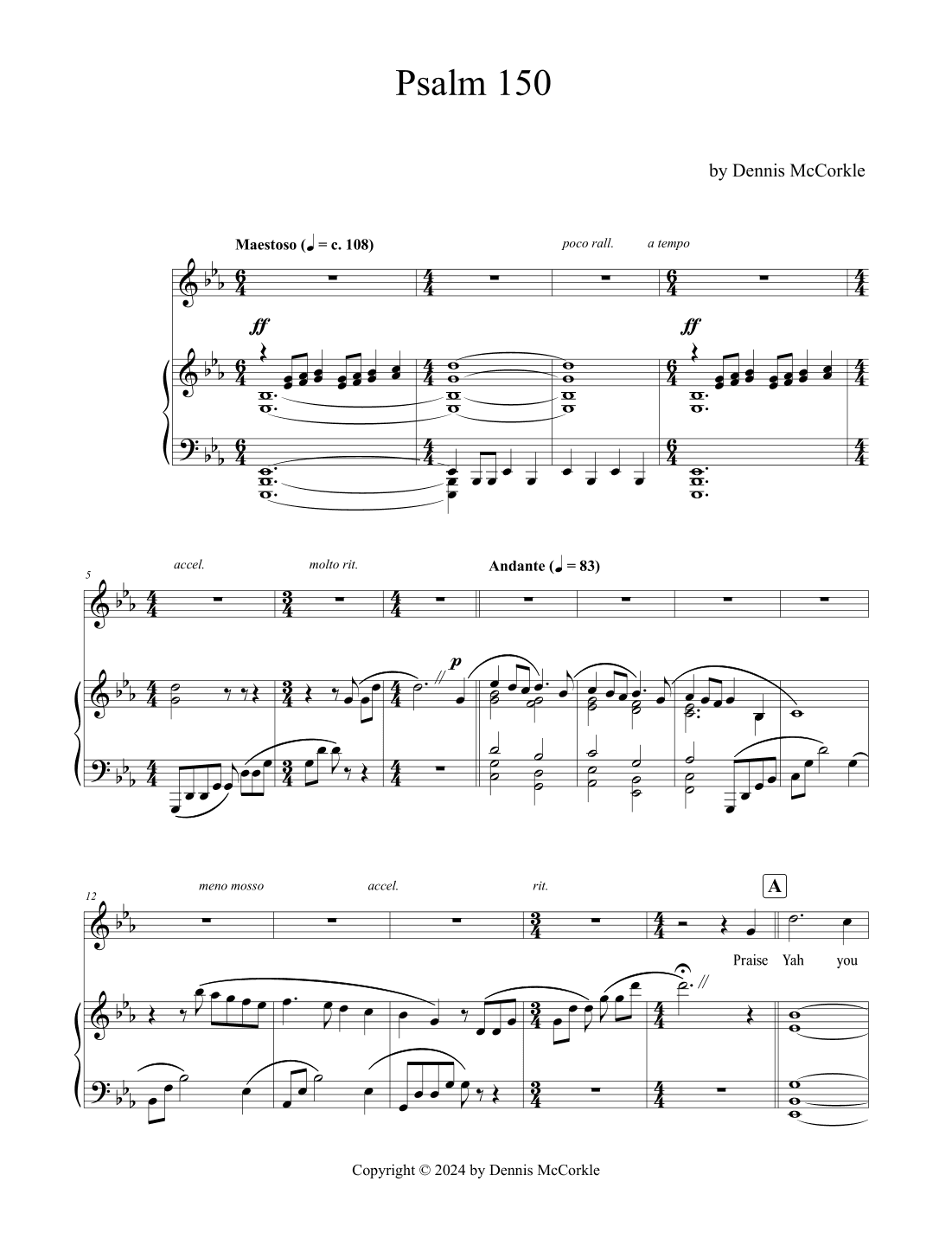 Psalm 150 (for Tenor and Piano)