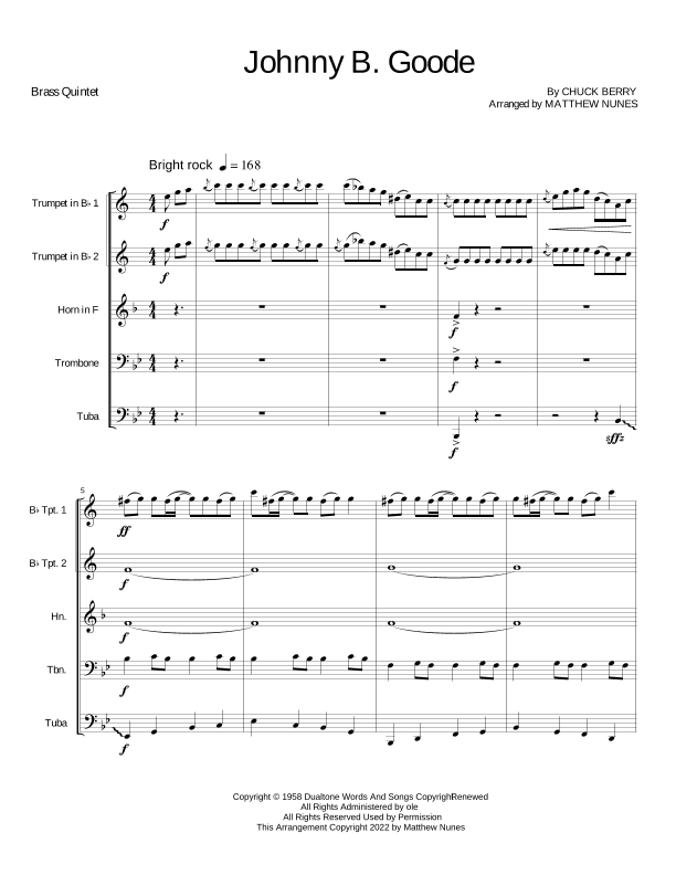 Johnny B. Goode (arr. Matthew Nunes)