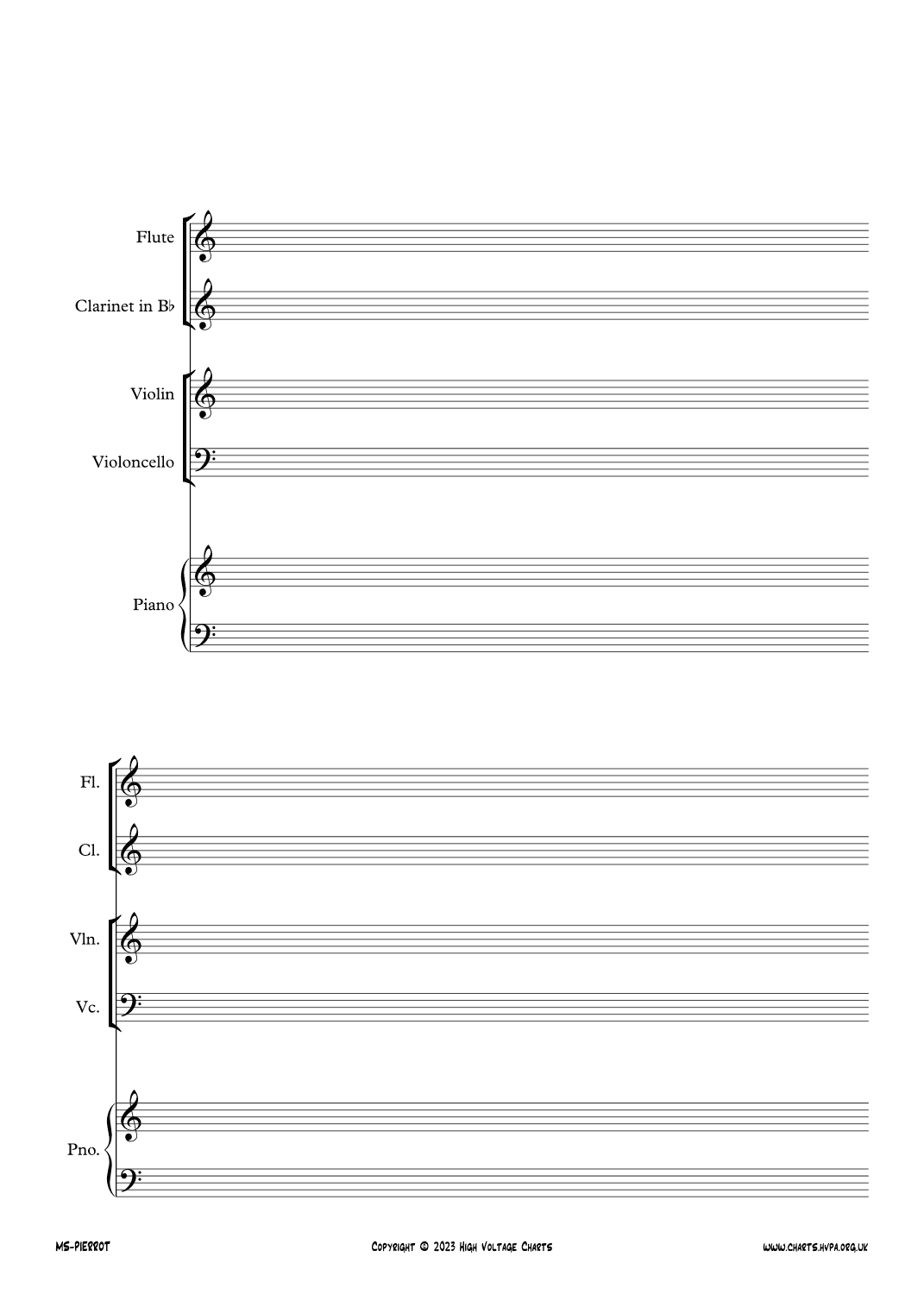 Manuscript Paper - Pierrot Ensemble