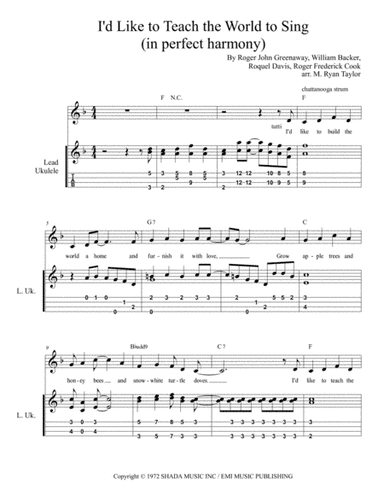 I'd Like To Teach The World To Sing (arr. M. Ryan Taylor)