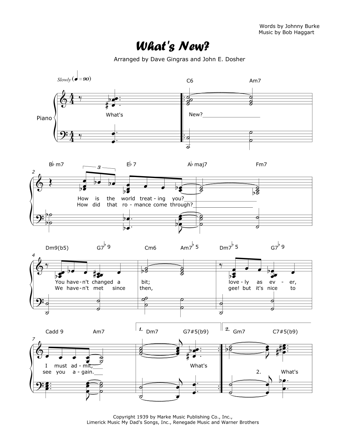 What's New? (arr. Dave Gingras, John E. Dosher)