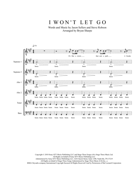 I Won't Let Go (arr. Bryan Sharpe)