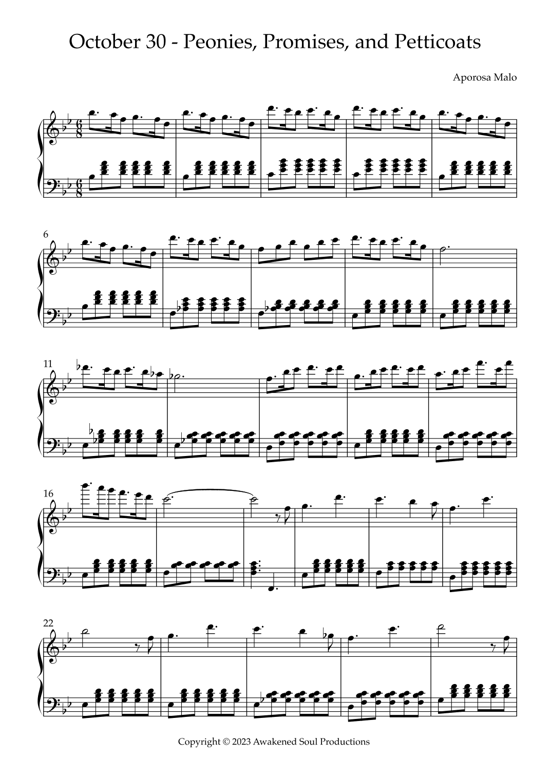 October 30 - Peonies, Promises, and Petticoats