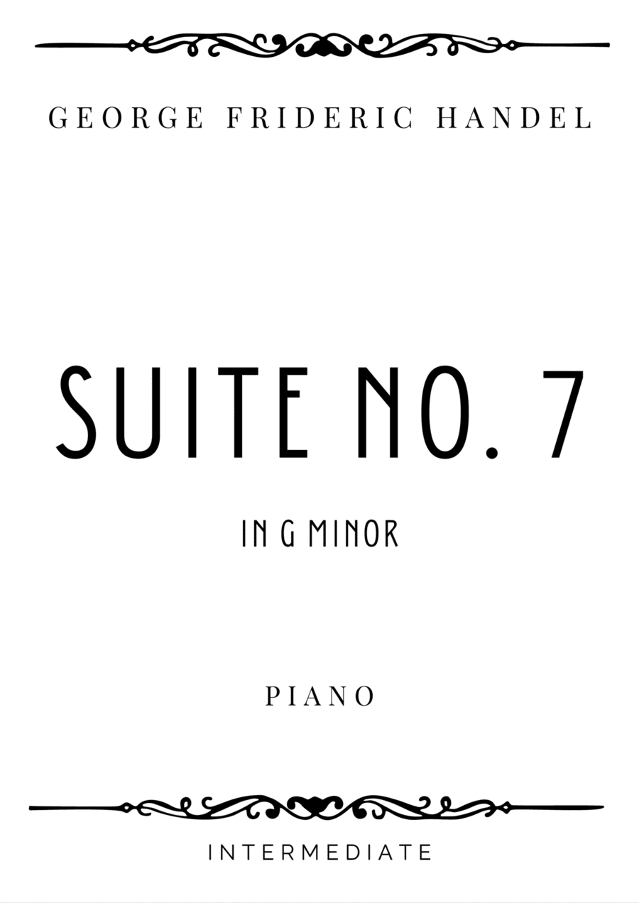 Handel - Suite No. 7 in G Minor - Intermediate (arr. Piacere Music Sheets)