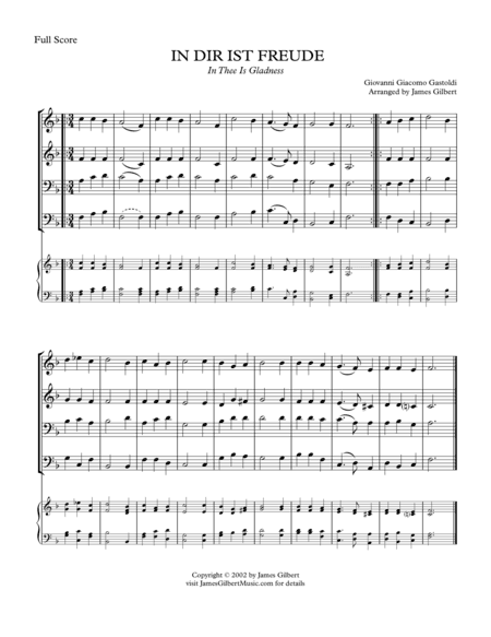 IN DIR IST FREUDE (In Thee Is Gladness) (arr. James Gilbert)