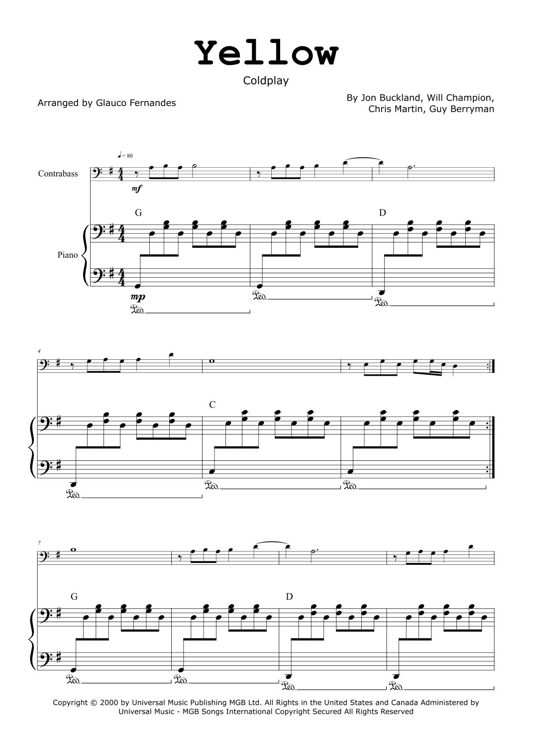Yellow (arr. Glauco Fernandes)