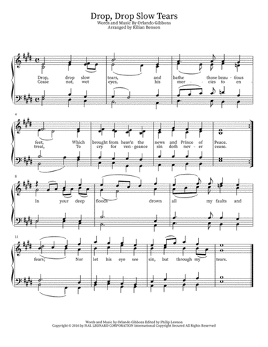 Drop Drop Slow Tears (arr. Kilian Benson)