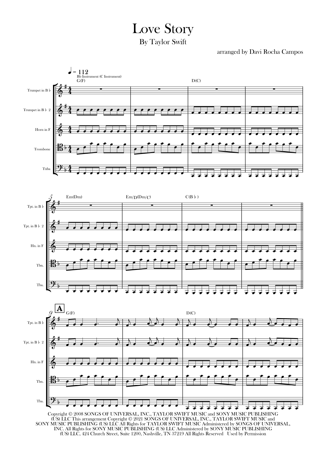 Love Story (arr. Davi Rocha Campos)