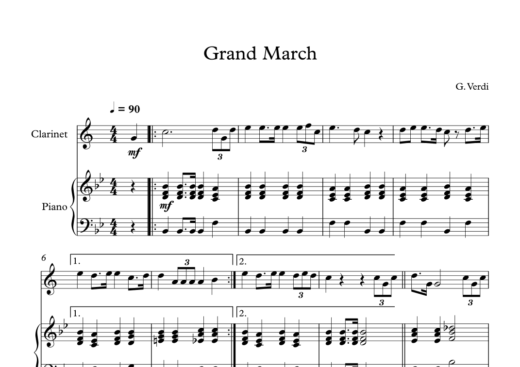 Grand March (Aida) - Giuseppe Verdi (Clarinet + Piano) (arr. Digital Book Music)