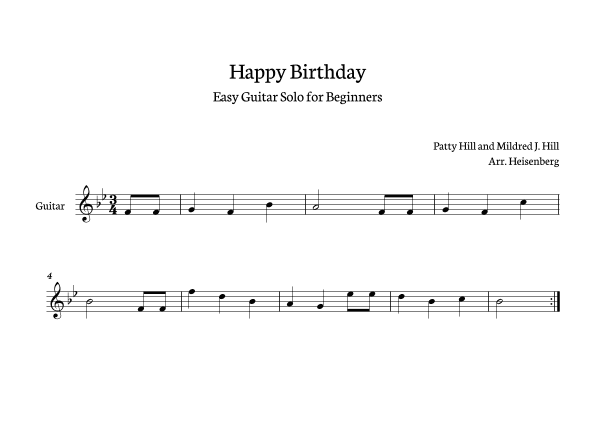 Happy Birthday (arr. Heisenberg)
