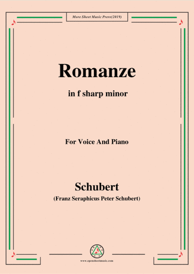 Schubert-Romanze,from 'the play Rosamunde',in f sharp minor,Op.26,for Voice and Piano (arr. MSM)