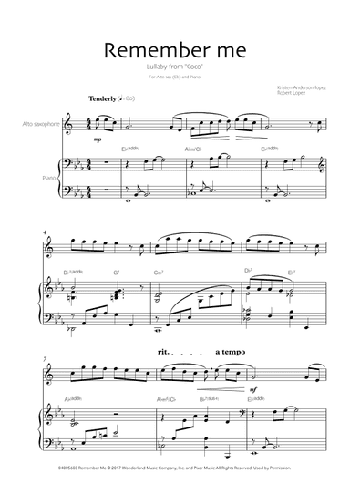 Remember Me (lullaby) (arr. Robin Hood Editions)