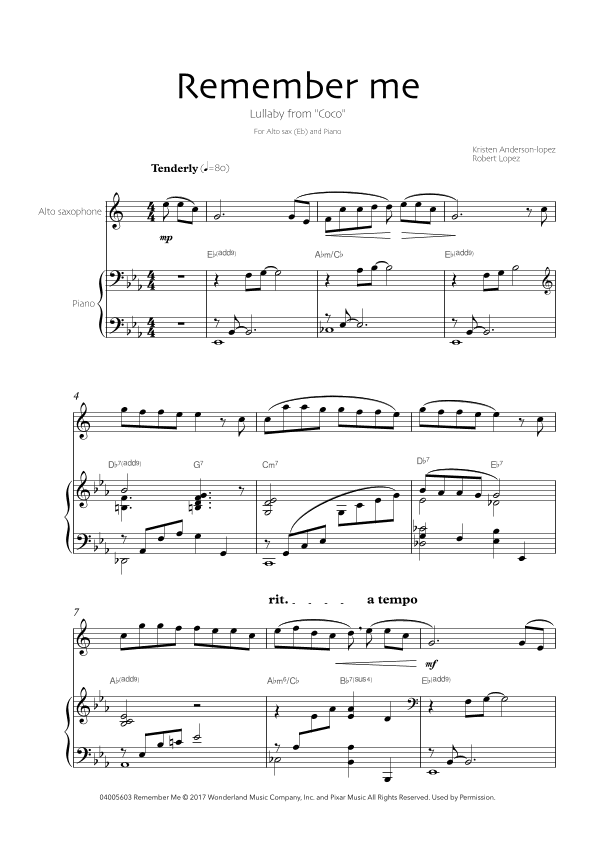 Remember Me (lullaby) (arr. Robin Hood Editions)