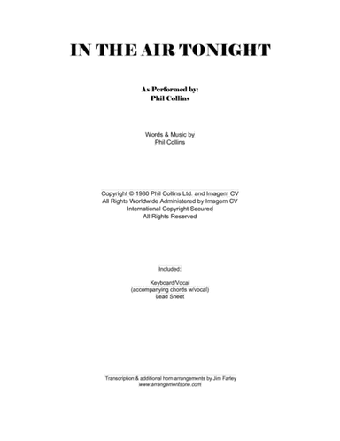 In The Air Tonight (arr. Jim Farley www.arrangementsone.com)