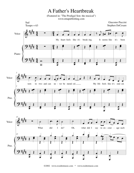 A Father's Heartbreak (arr. Stephen DeCesare)