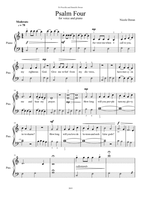 Psalm Four for voice and piano