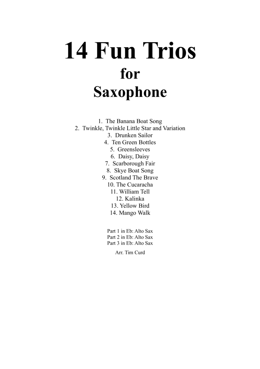 14 Fun Trios For Saxophone (arr. Curd.)
