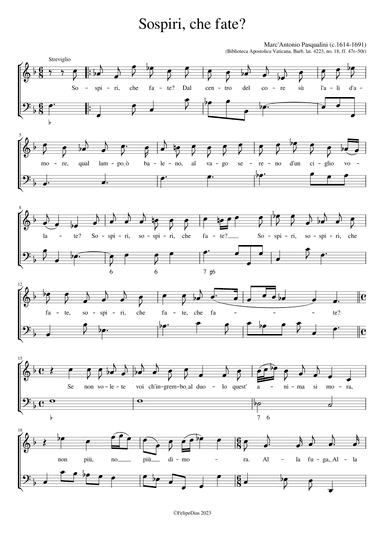 Sospiri che fate (arr. Early Music Scores)