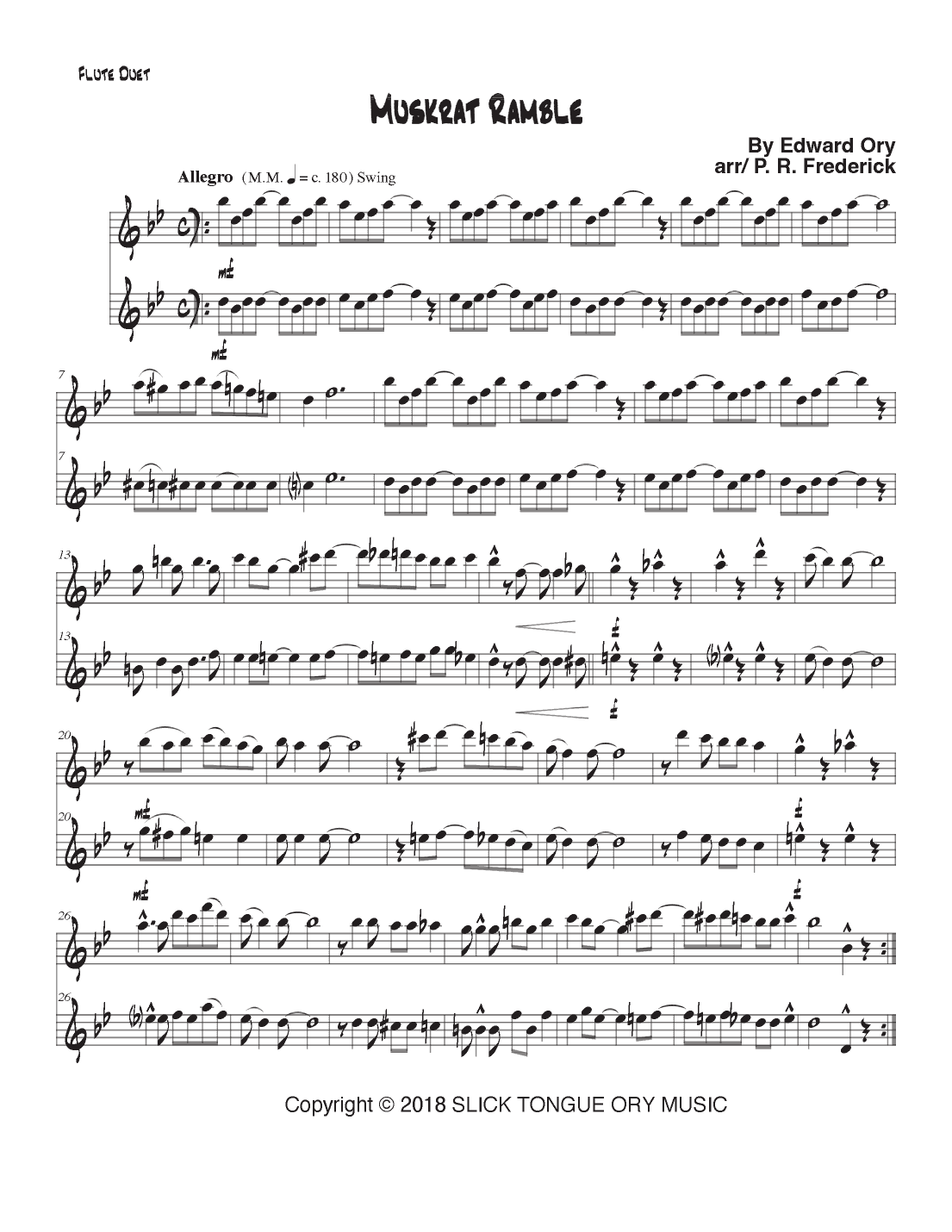 Muskrat Ramble (instrumental) (arr. P. R. Frederick)