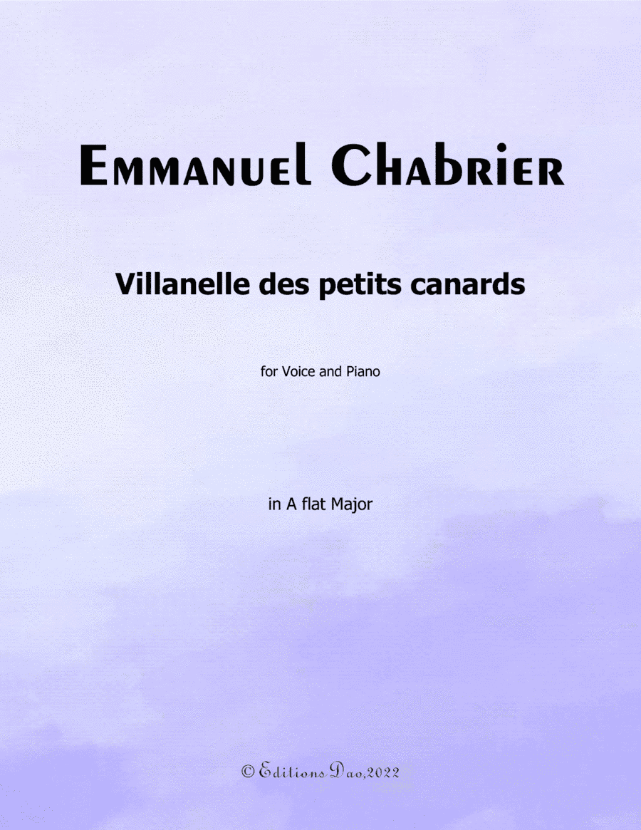 Villanelle des petits canards, by Chabrier, in A flat Major (arr. Editions Dao)