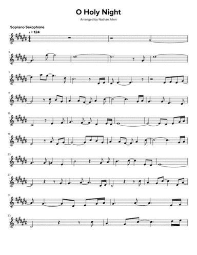 O Holy Night - Soprano Saxophone (arr. Nathan Allen)
