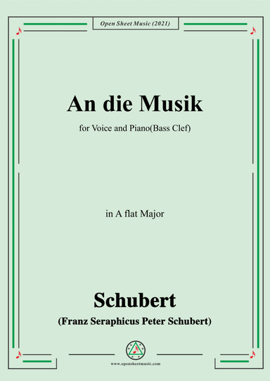 Schubert-An die Musik in A flat Major(Bass Clef) (arr. Open Cloud)
