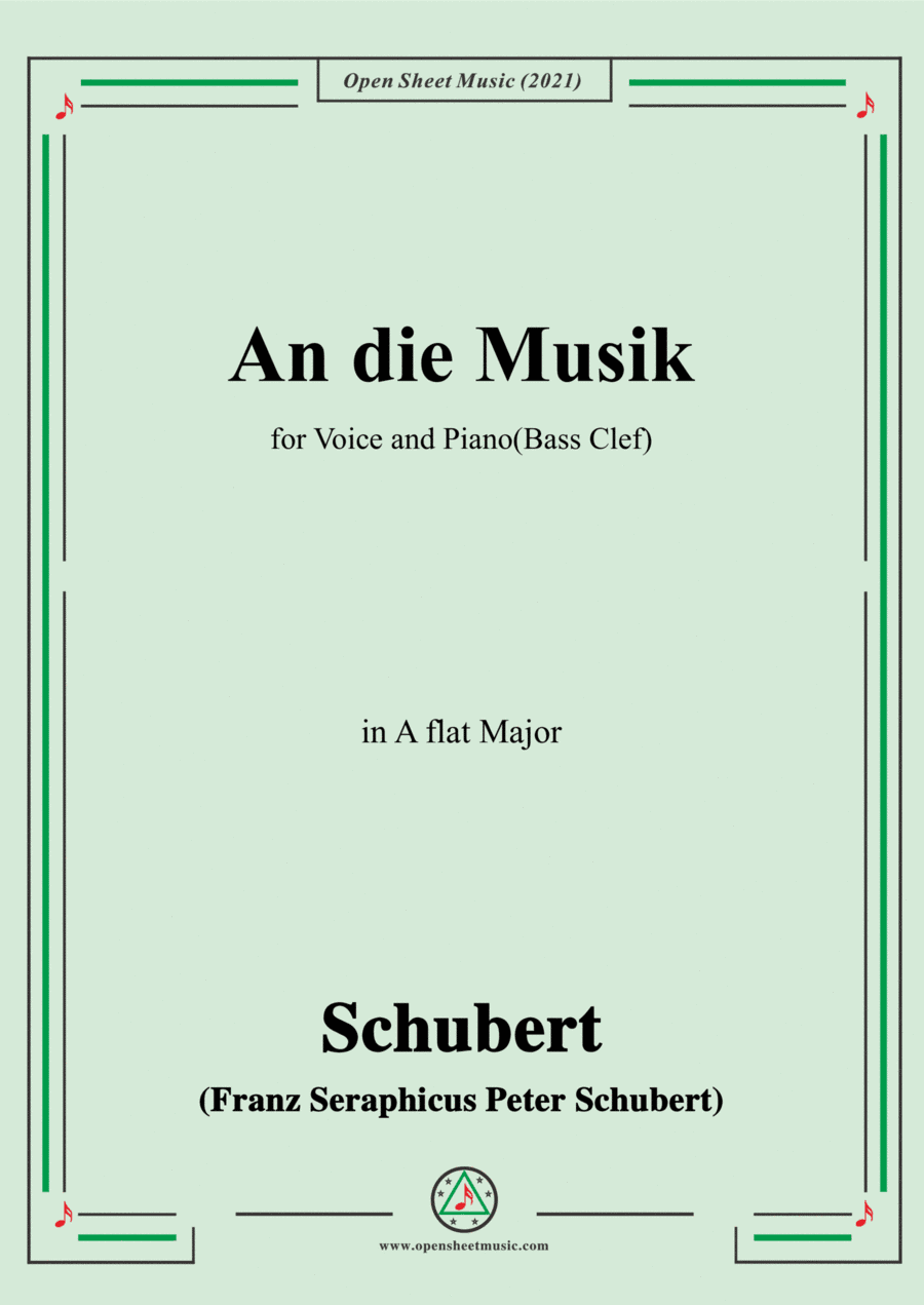 Schubert-An die Musik in A flat Major(Bass Clef) (arr. Open Cloud)